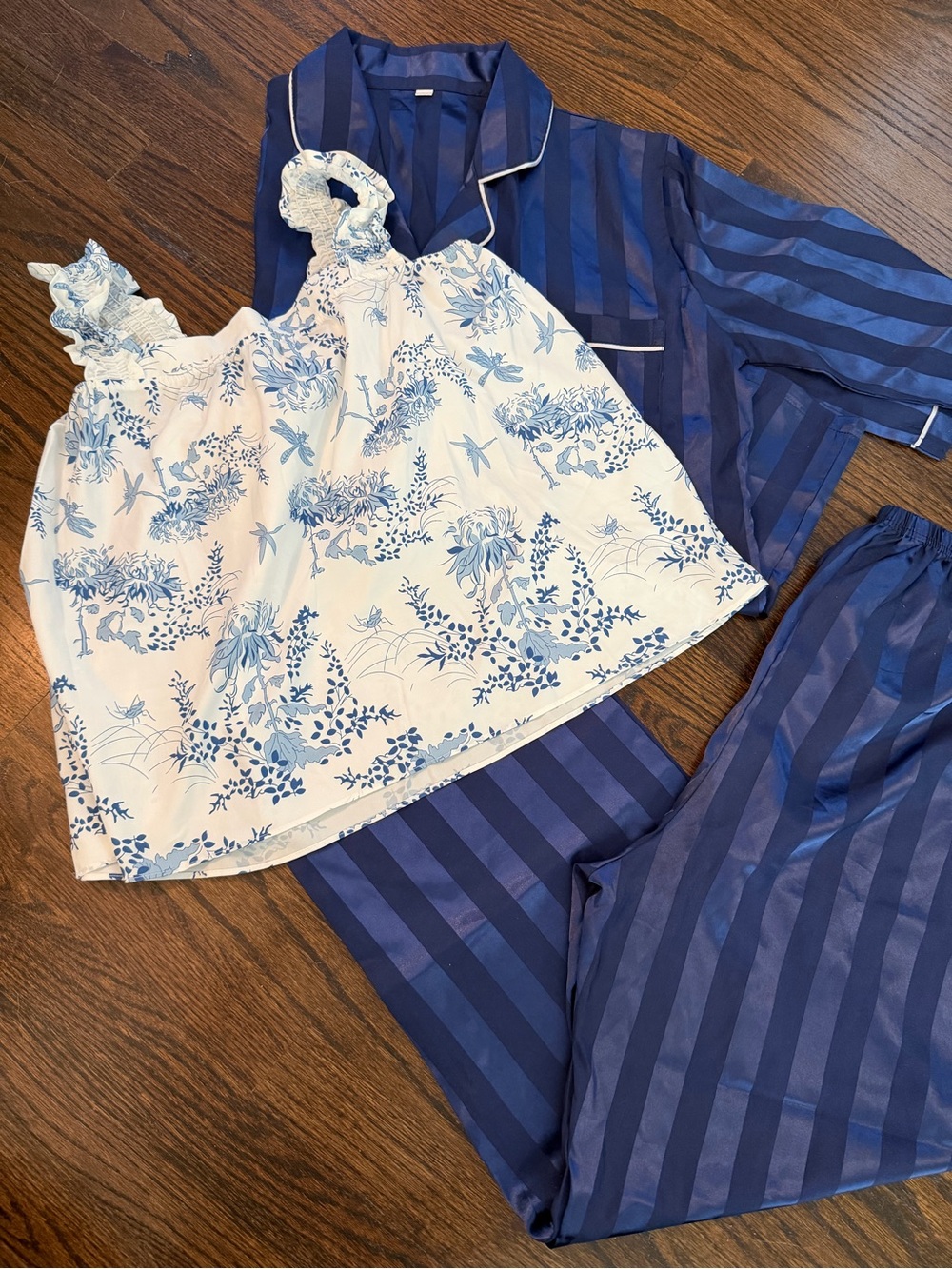 Blue Striped Pajama Set